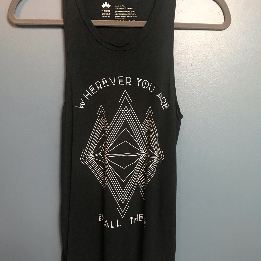 Peaceful Warrior XS Black Sleeveless Tee